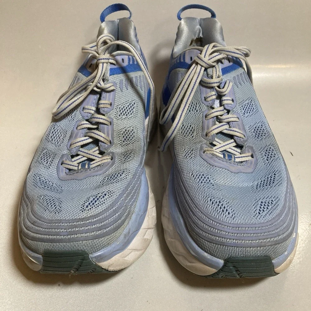 HOKA ONE ONE Bondi 6 Shoes Womens Size 10 Blue Running Mesh Road Sneakers